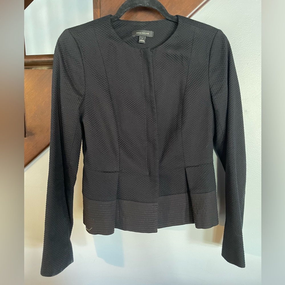 Ann Taylor black peplum blazer size 2